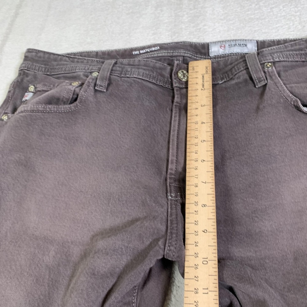 AG Adriano Goldschmied Matchbox Jeans Mens 36x34 Brown Slim Straight Stretch - Picture 6 of 16